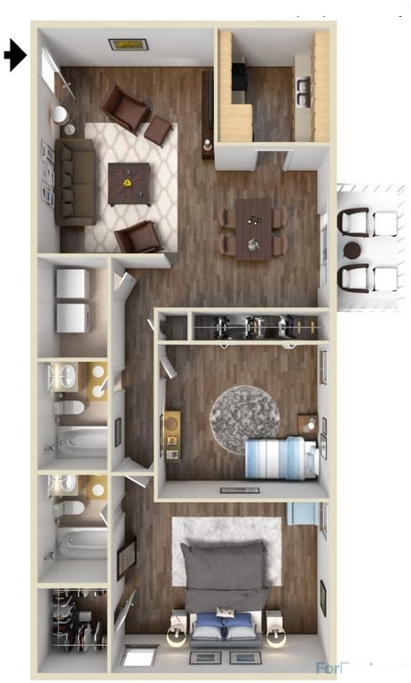 2BR/2BA - Villas del Mirasol