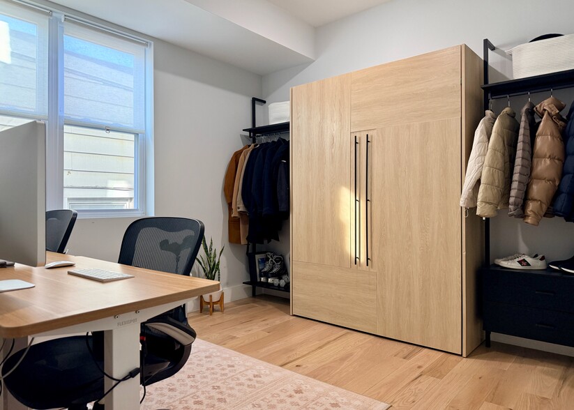 Flexible First-Floor Bedroom with Custom Murphy Bed and Built-In Shelving - 443 Bergen Ave