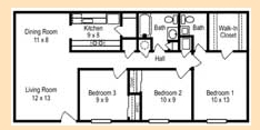 3BR/1.5BA - Serenity Apartments at the Park