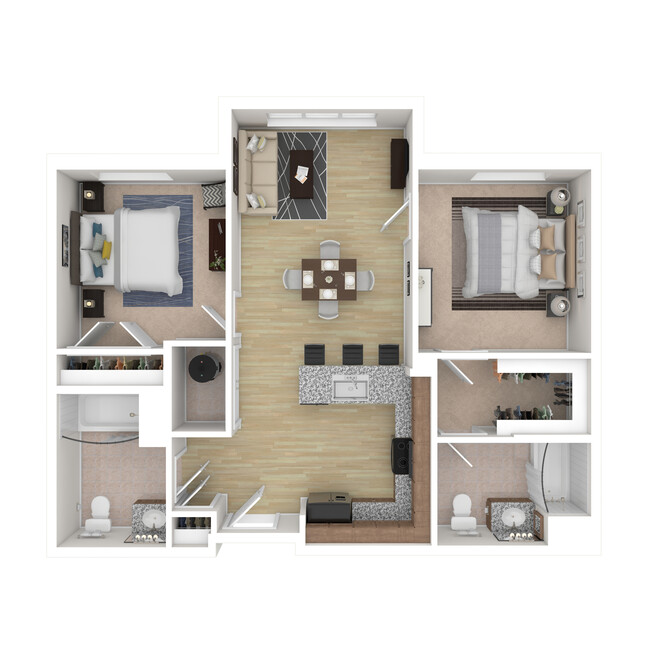 Foxglove - 2 Beds, 2 Baths, 863-973 sq. ft. - Oakwood Meadow Senior Residences