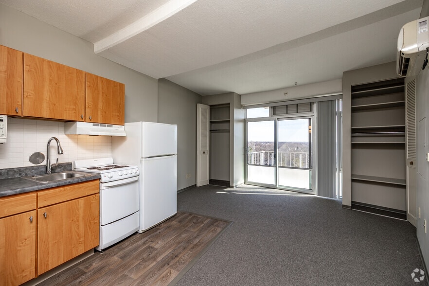 Studio - 309SF - Kitchen & Living Room - Plymouth Place Retirement Community 62+