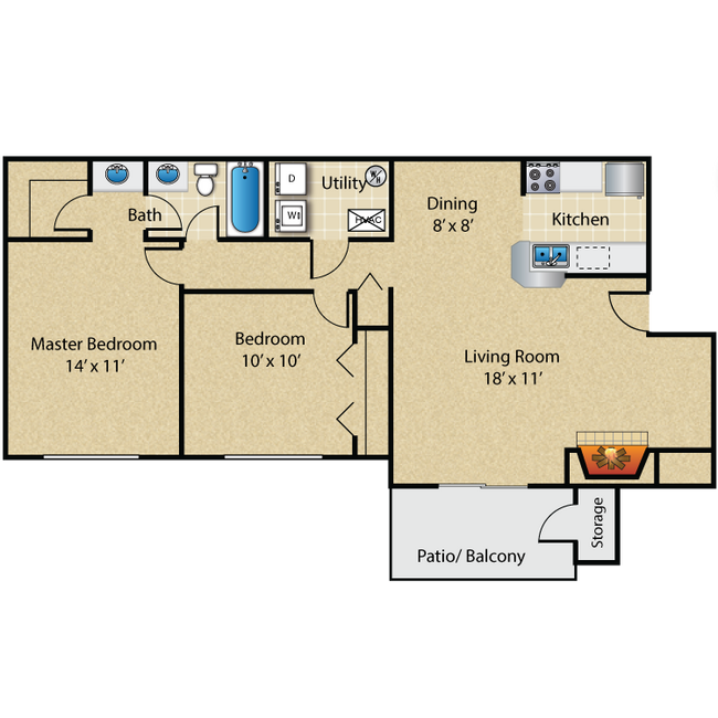 Floorplan - The Villages of Bent Tree Apartments