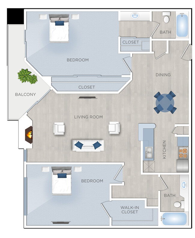 Floorplan - Chelsea Court Apartments