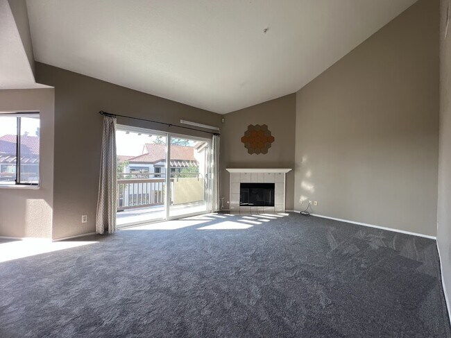 Living room with fireplace and high ceiling - 21103 Gary Dr