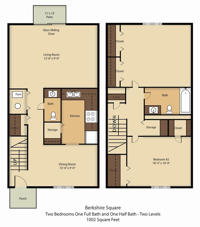 2BR/1.5BA - Knoll Ridge Townhomes & Apartments