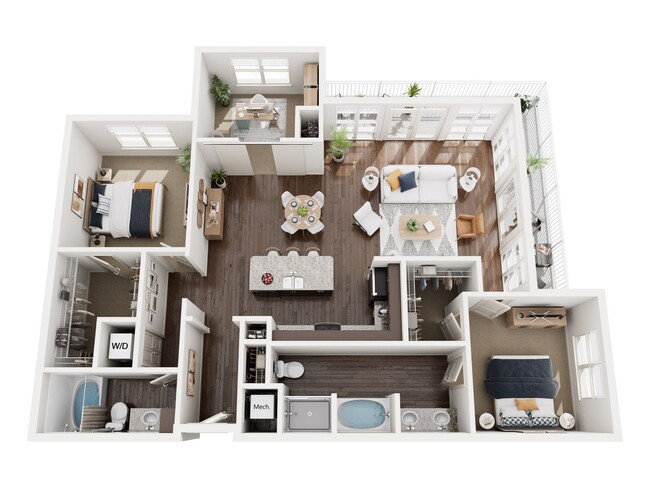 Floorplan - 1377 Brookhaven Apartments