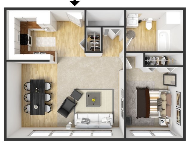 1BR/1BA - The Lofts Apartments