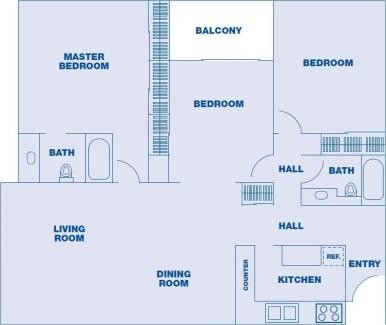 Floorplan - Fairview Apartments