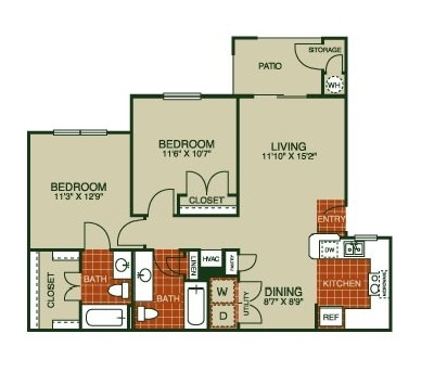 2BR/2BA - Willow Park