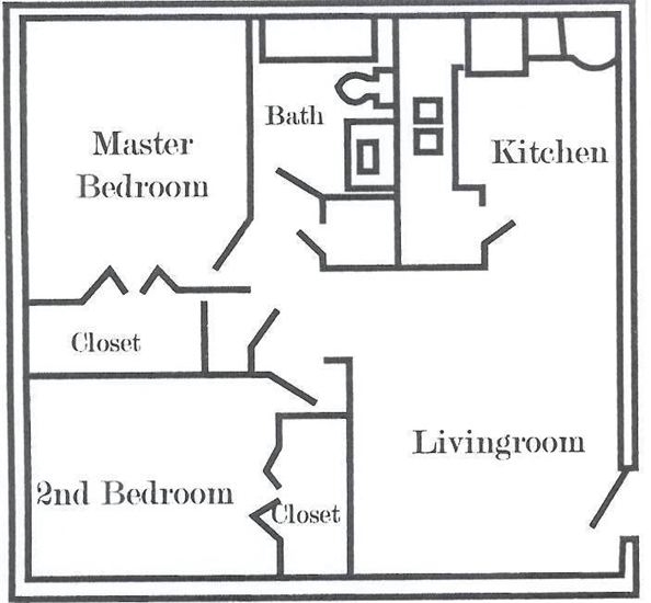 2 Bedroom 1 Bath - The Crossings on Grande