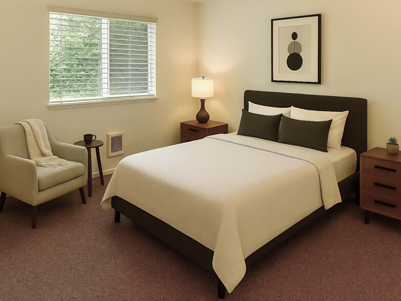 Second Bedroom Rendering of Virtual Staging for scale. - 9494 Redmond Woodinville Rd NE
