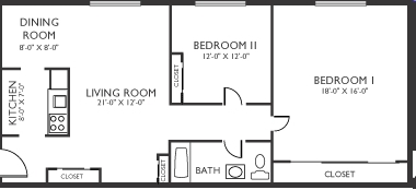 2BR/1BA - Willow Bend Apartments