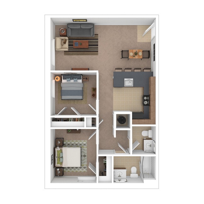 The Springs - 2 Bed, 1.5 Bath, 731 sq. ft. - The Springs Apartments