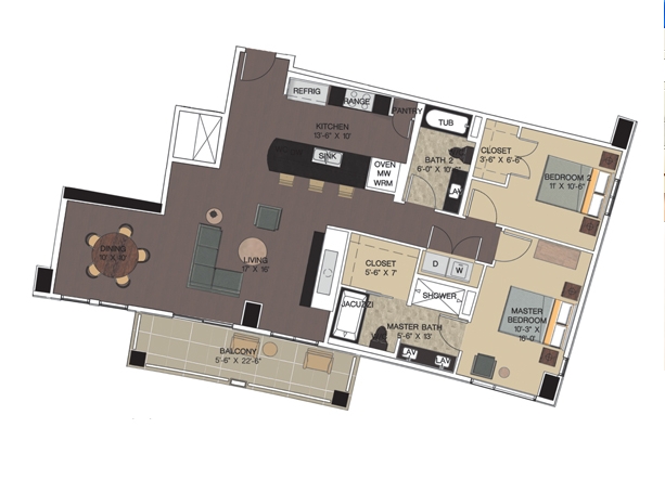 2BR/2BA - Royal Court Condos