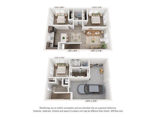 3x2 with garage - Broadstone Townhomes