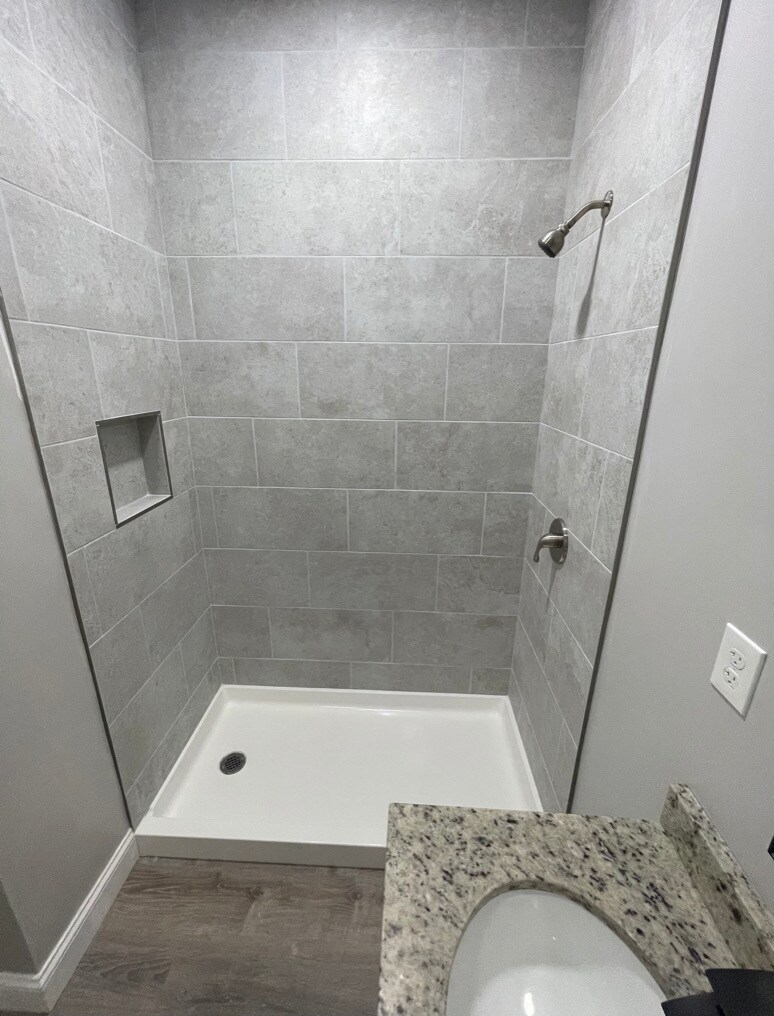 Unit two: (master bedroom) double-sink master bathroom with shower (*brand new sliding glass shower - 34 Falcon St