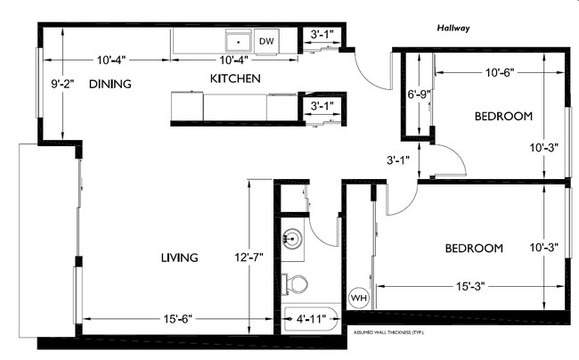 2BR/1BA - Corner House Apartments