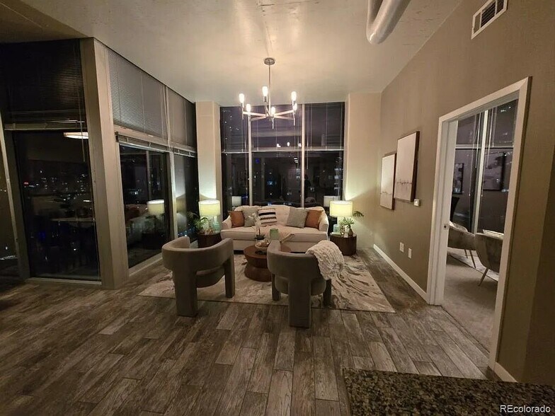 Living room at night - 1700 Bassett St