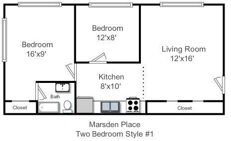 2BR/1BA - Marsden Place Apartments
