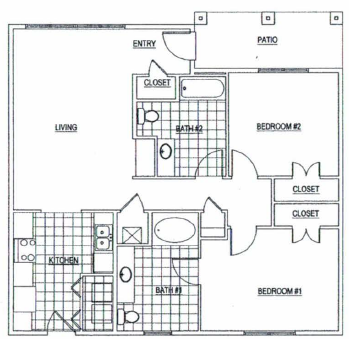 2 BR.png - Rolling Hills Townhomes