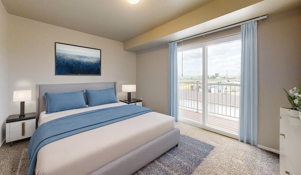 Master Bedroom 2 Bed - Custer Crossing & Ravenwood Apartments