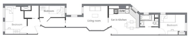 Floorplan - Stylish 3/4BD Apartments (+Rooftop&Backyard)