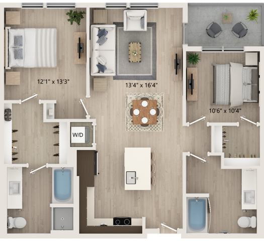 B6 - Floor Plan 2D - Cottonwood Highland