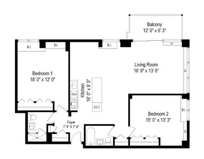 Floor Plan - 1360 N Sandburg Ter