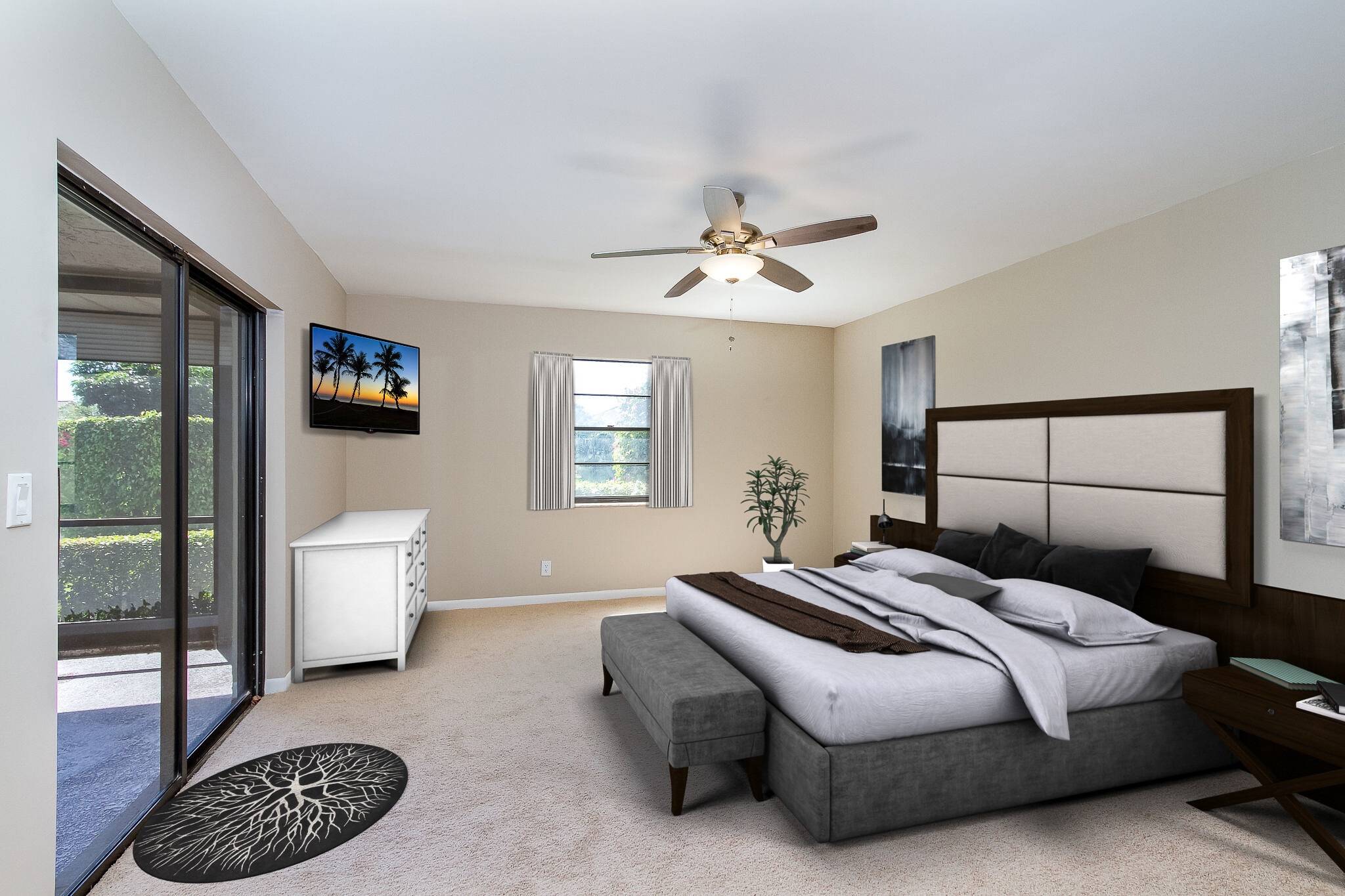 Master bedroom virtually staged - 8555 Eagle Run Dr