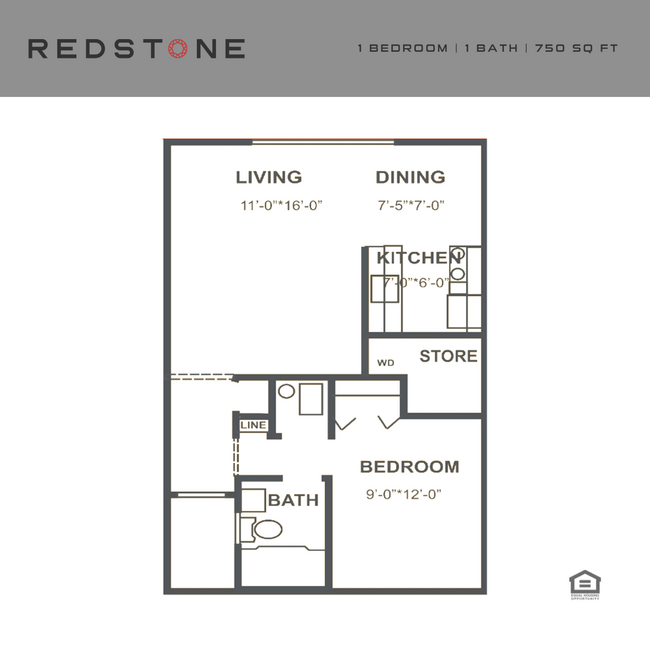 1 Bed 1 Bath - Redstone Townhomes