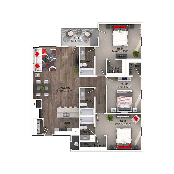 Floorplan - Reatta Ranch Apartments