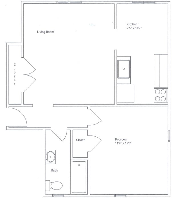 1BR/1BA - AJ Enterprises Apartments