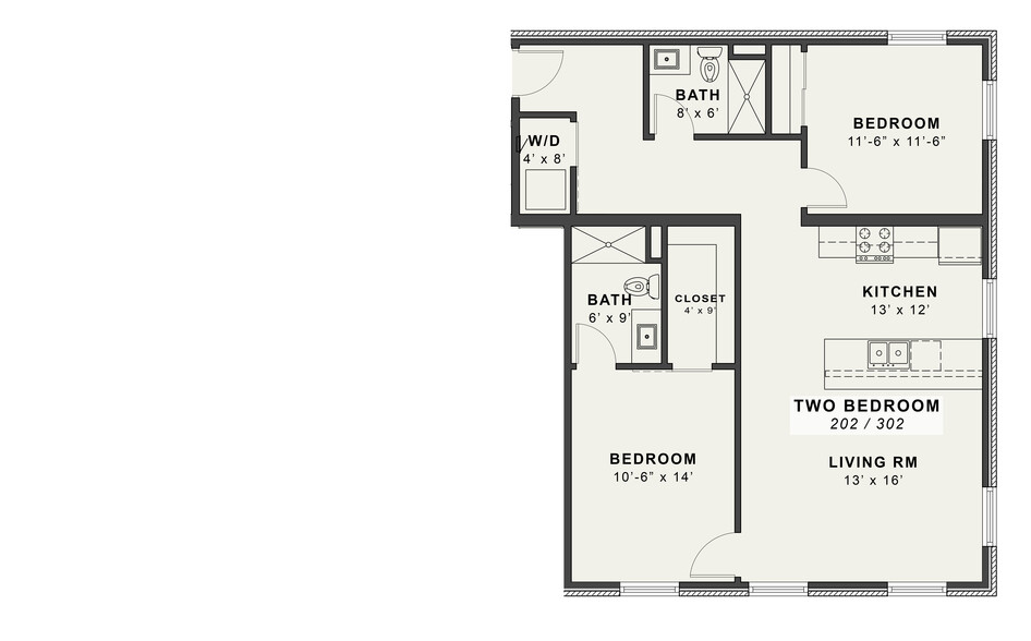 Apartment Layout - 218 S Washington Ave