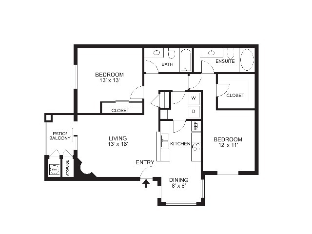 Palm | 2Bd2Ba | 1,024SF - The Logan at Charleston