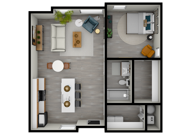 1bd/1ba 707sqft - Blue Mason Apartments