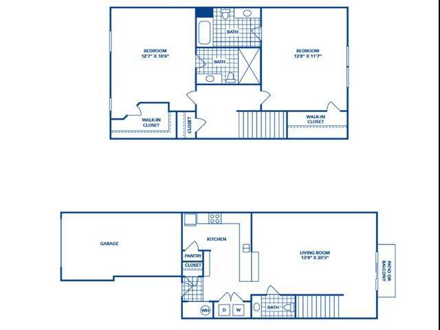 2 Bedroom | 2.5 Bath | 1230 SF - Hilliard Summit Apartments