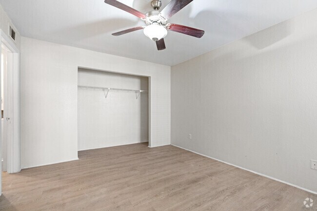 2BR, 1BA - 777SF - Primary Bedroom - Pine Lake Village