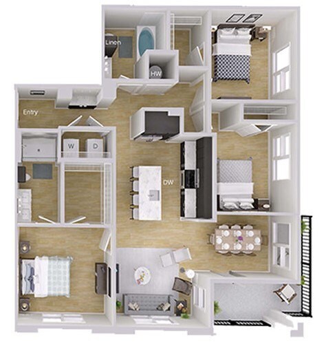 Floorplan - Foster on the Park Apartments