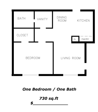 1BR/1BA - Town & Country Apartments