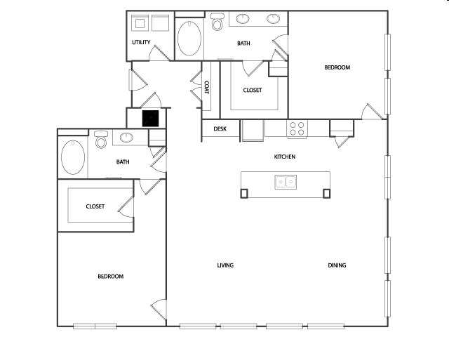 2BR/2BA - 33ThirtyThree