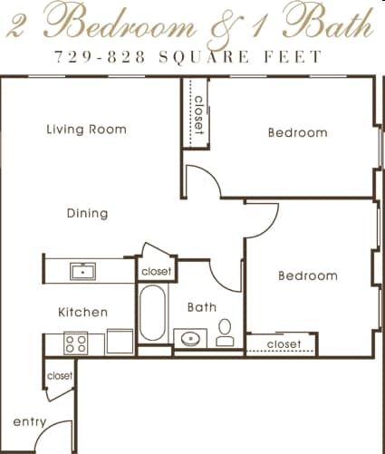 2BR/1BA - Villas at Hamilton