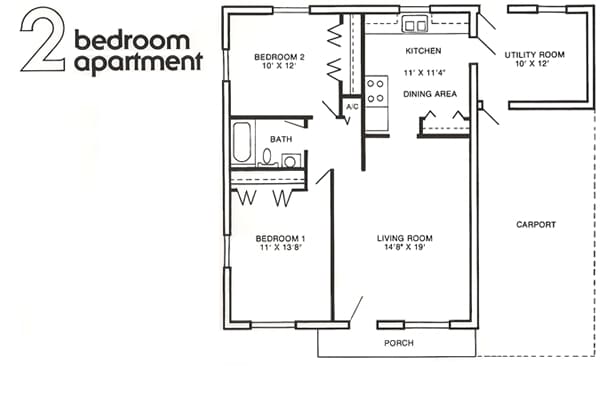 2BR/1BA - Woodhaven Villas