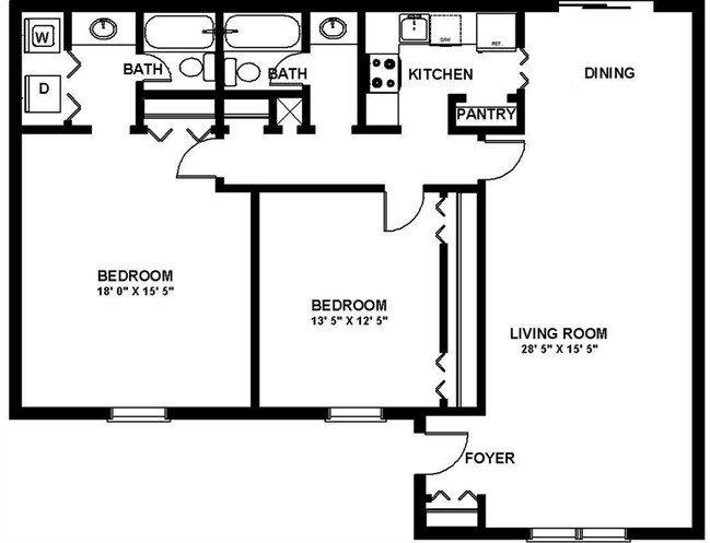 Two Bedroom I - Provincial North Apartments