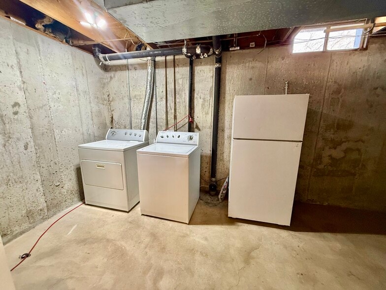 W/D and Fridge in Basement - 1428 N Wood Ct
