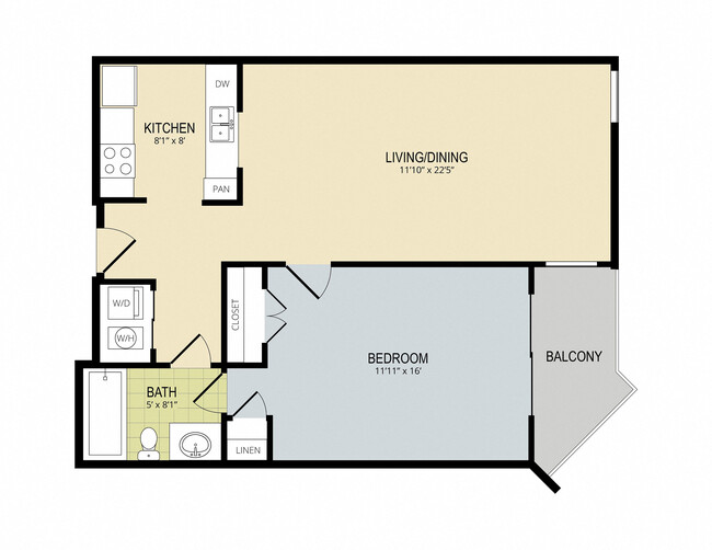 1BR 1BA - The Redwood Apartments