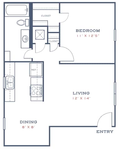 A1 - 1BD, 1BA - 706SF - The Ruston