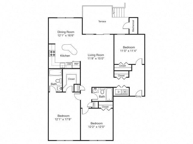 Floorplan - Fairhaven Residential Garden Apartment Homes