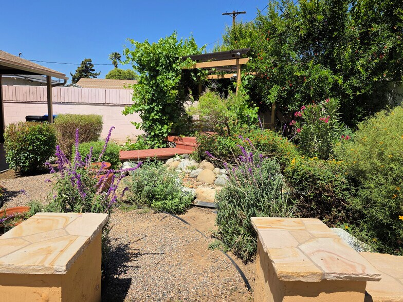 Fruit trees include lemon, peach, pomegranate, apricot and grape vines. - 17961 Lull St