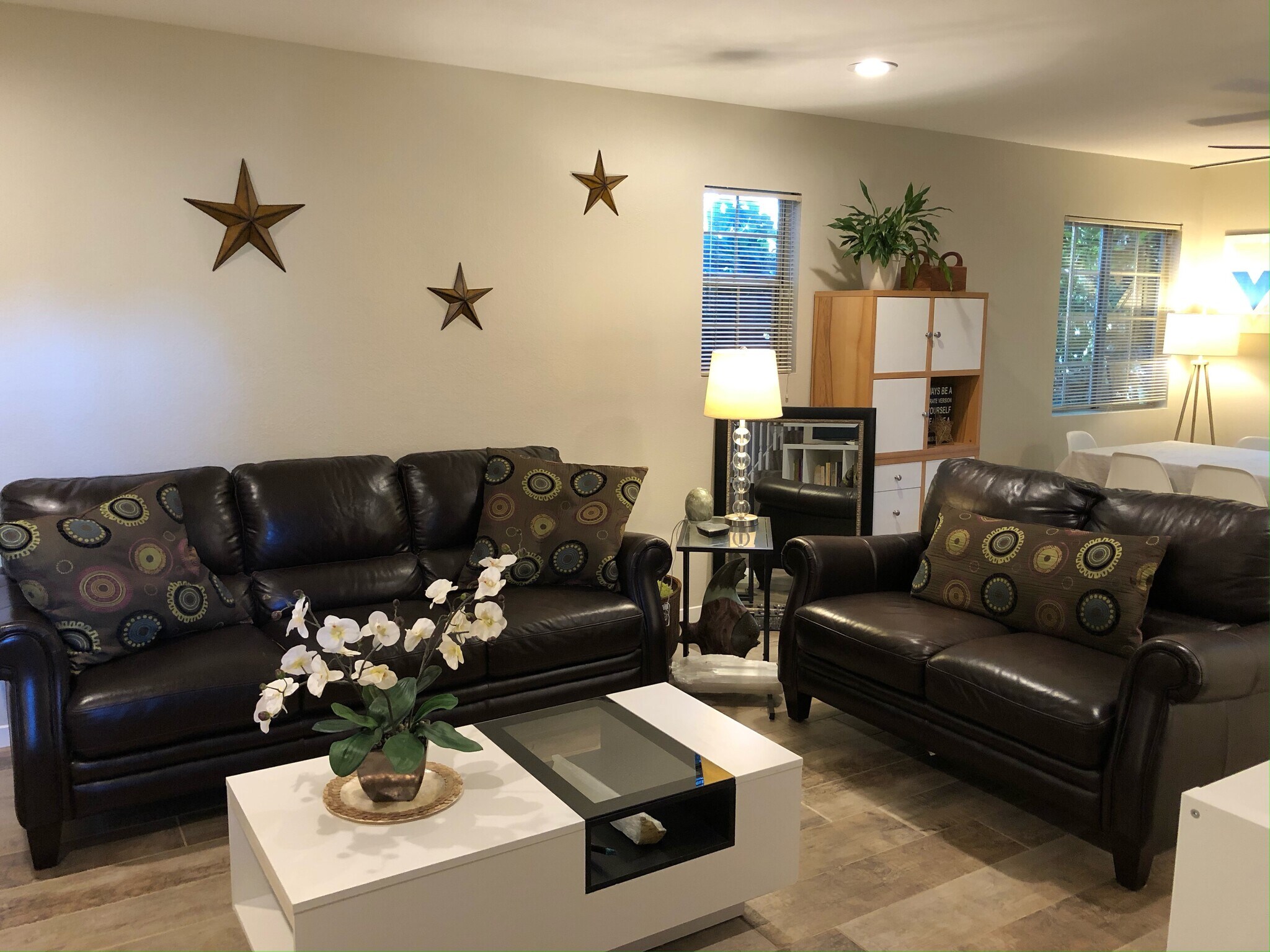 Furnished living room to show scale - 228 Madrone St