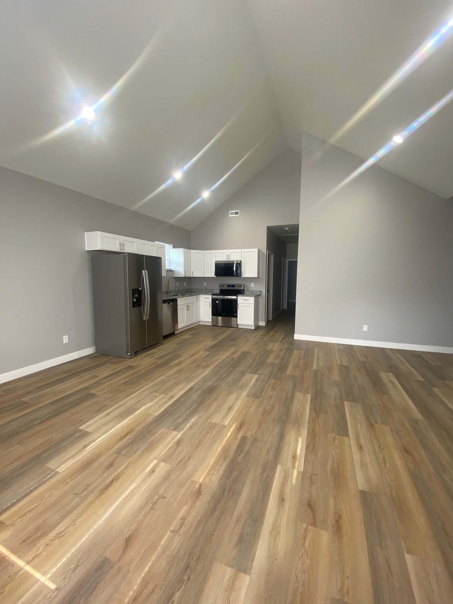 Unit B Living Room and Kitchen - 415 Dequincy St